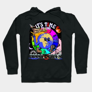 Save The Planet - It's Time To End Fossil Fuels - Free Renewable Energy Illustration Hoodie